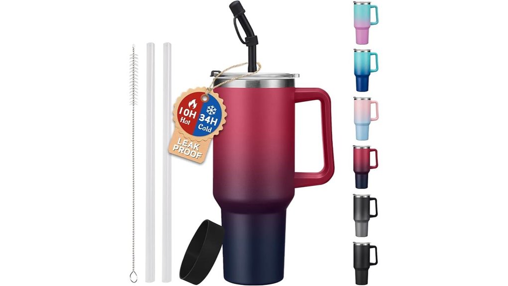 40oz leakproof vacuum straw