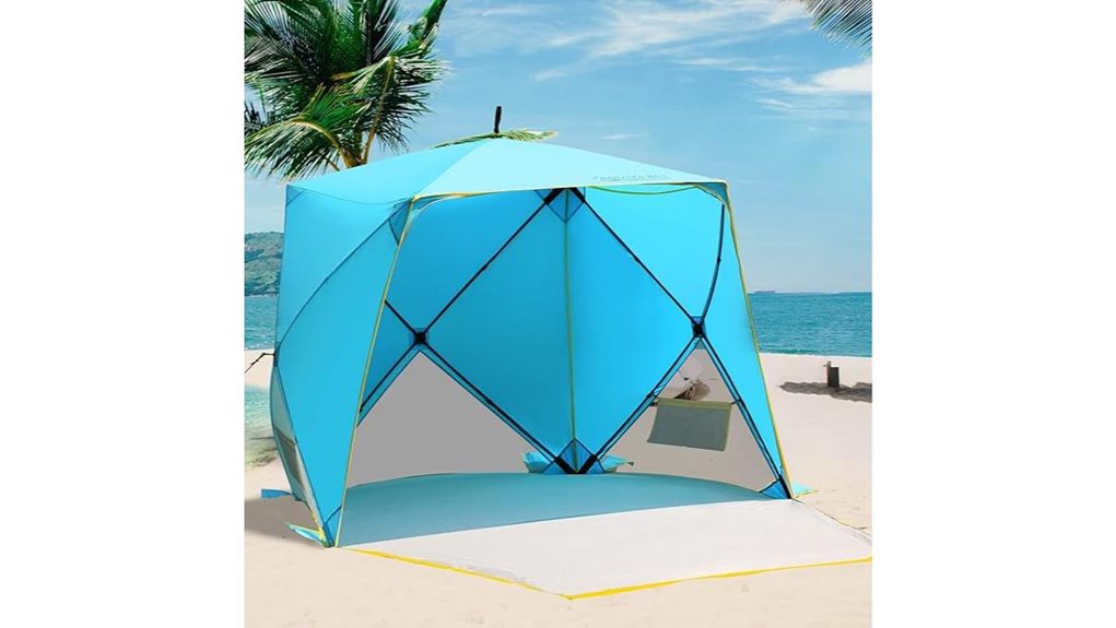 blue 4 person beach tent