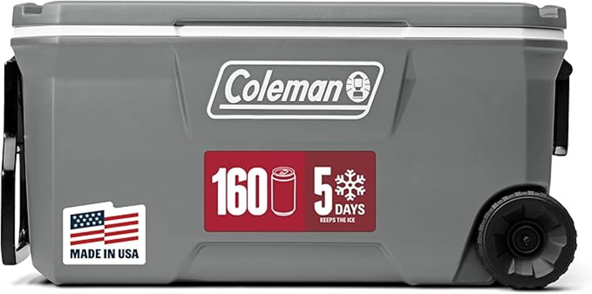 coleman rolling 100 quart cooler