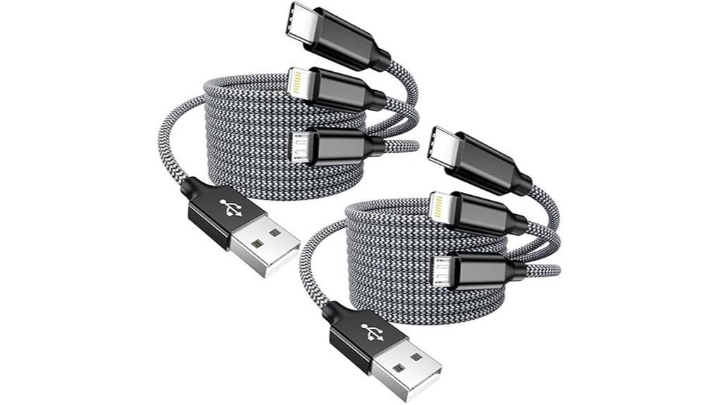 dual 4ft 3 in 1 cables