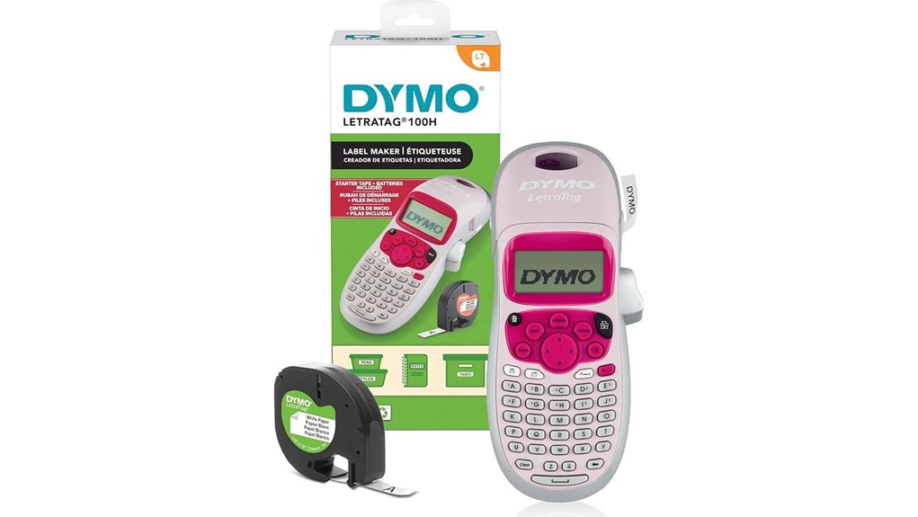 dymo pink handheld labelmaker