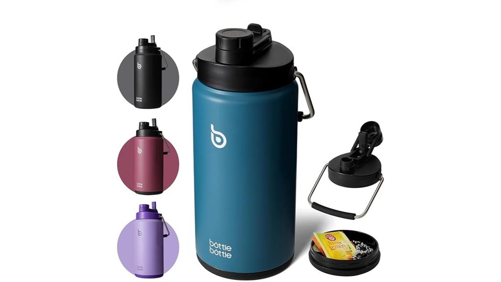 insulated 64oz lake blue bottle