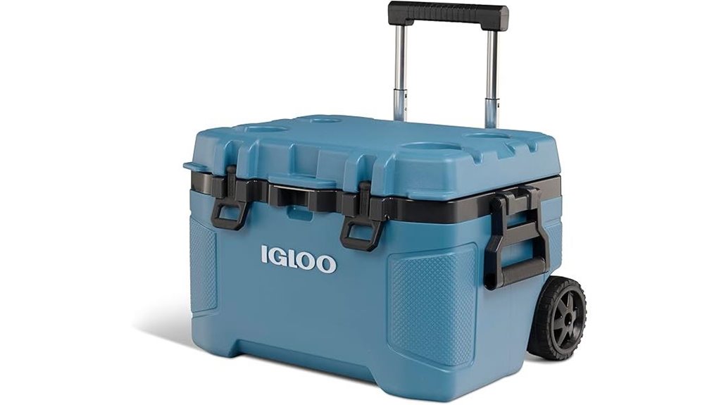 insulated wheeled 52 quart cooler