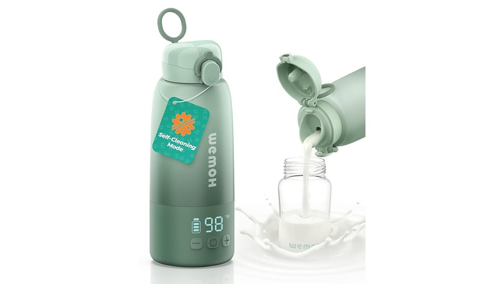 portable self cleaning milk heater