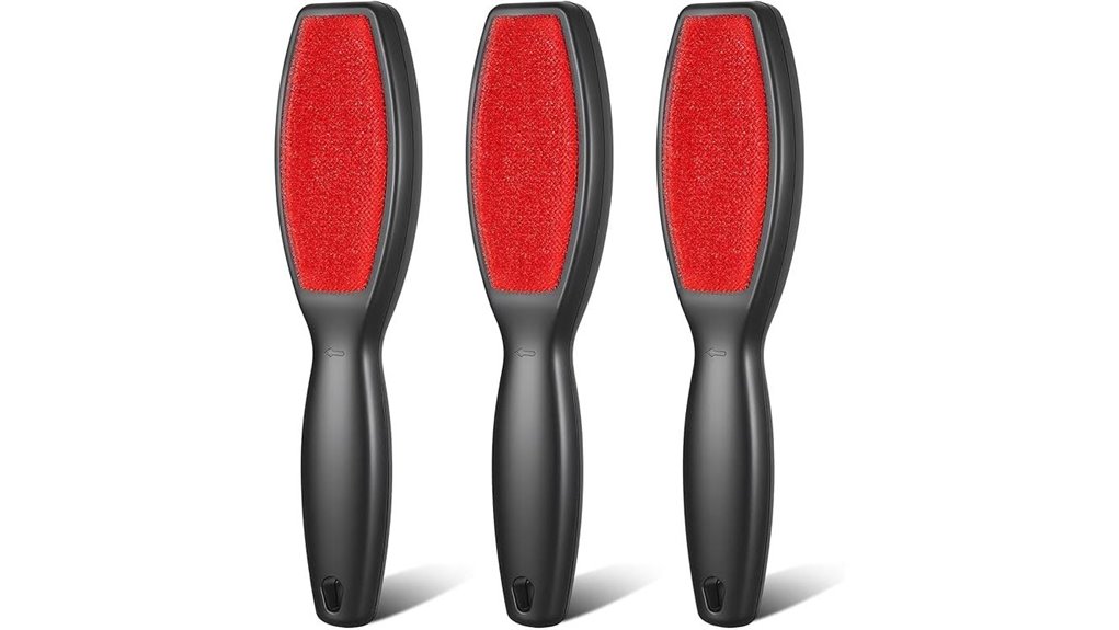 three pack fabric lint brushes