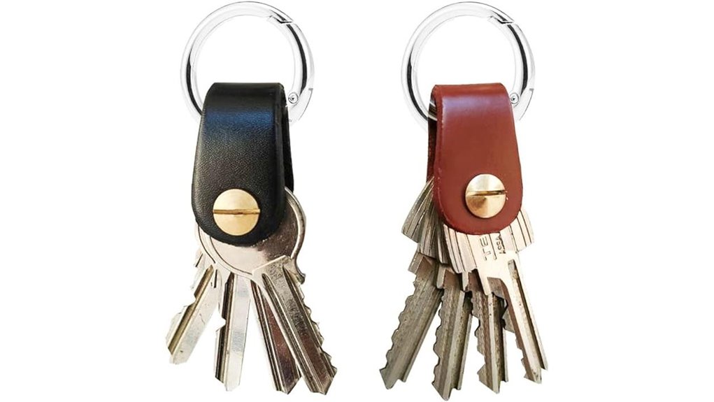 two piece black brown keychain